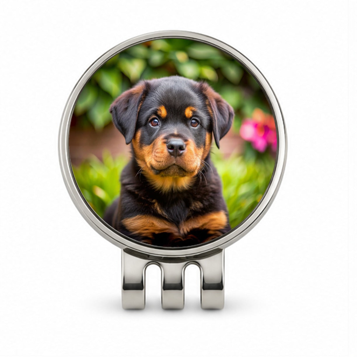 Rottweiler Dog Puppy Photo Golf Hat Clip with Ball Marker