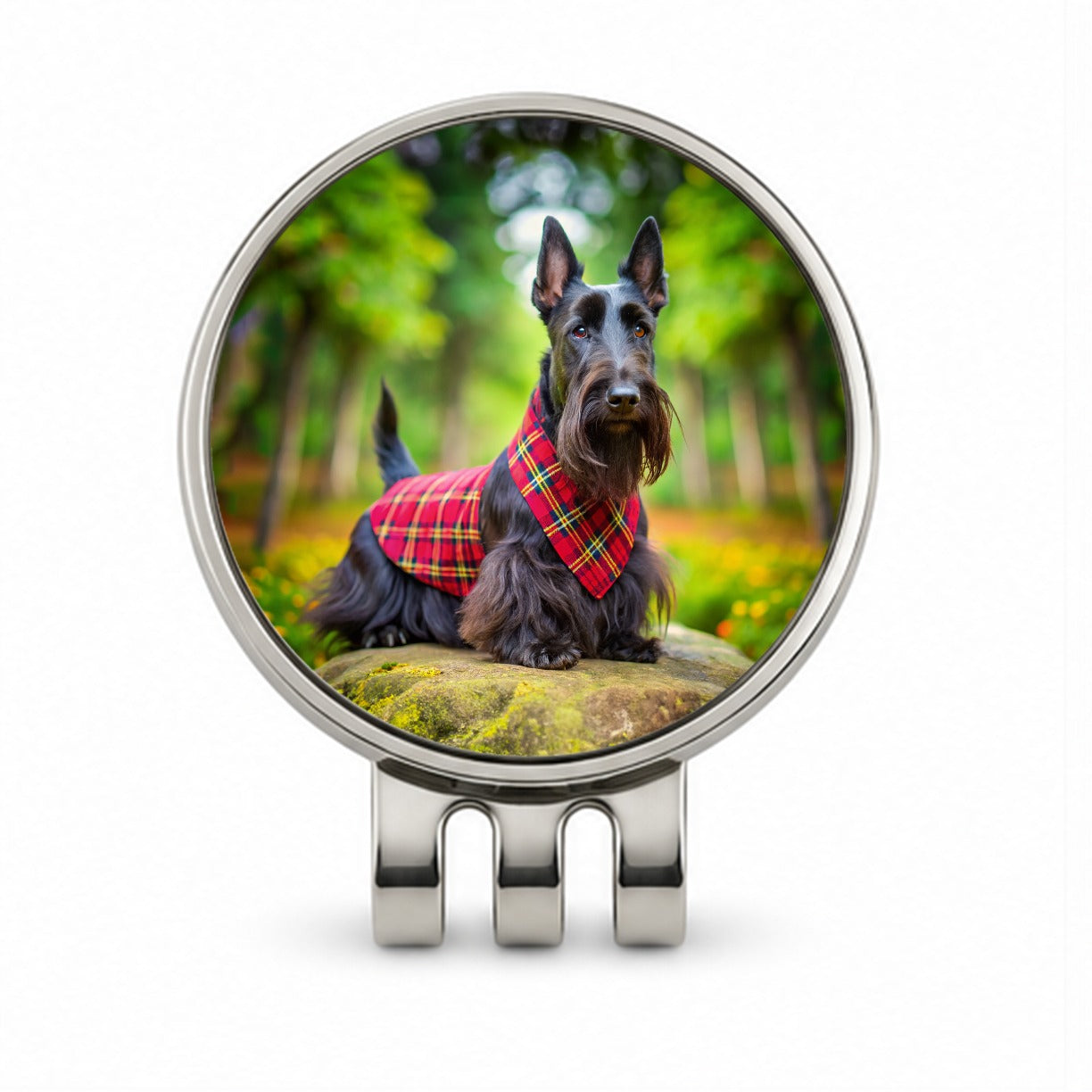 Scottish Terrier Dog Photo Golf Hat Clip with Ball Marker