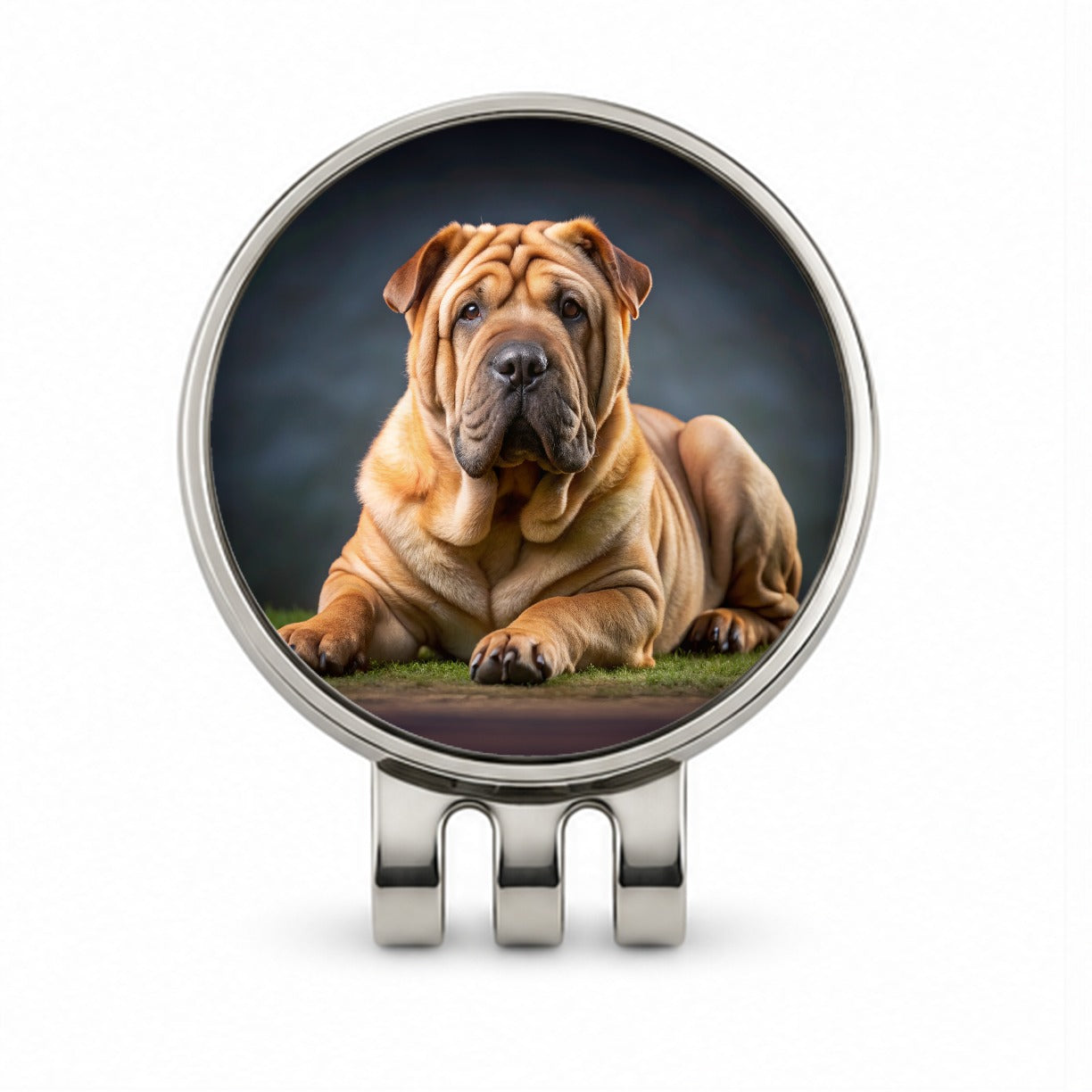 Shar Pei Dog Photo Golf Hat Clip with Ball Marker