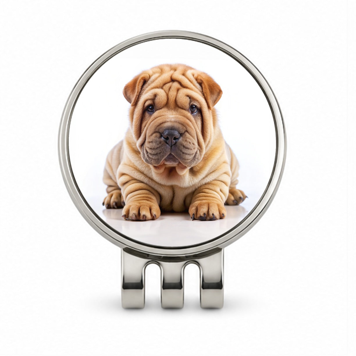 Shar Pei Dog Puppy Photo Golf Hat Clip with Ball Marker
