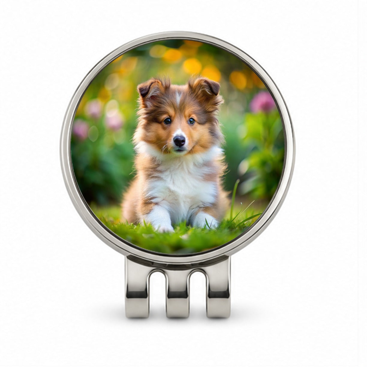 Shetland Sheepdog Sheltie Dog Puppy Photo Golf Hat Clip with Ball Marker