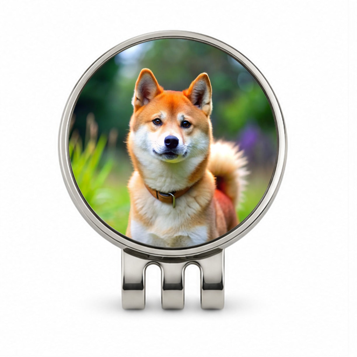 Shiba Inu Dog Photo Golf Hat Clip with Ball Marker