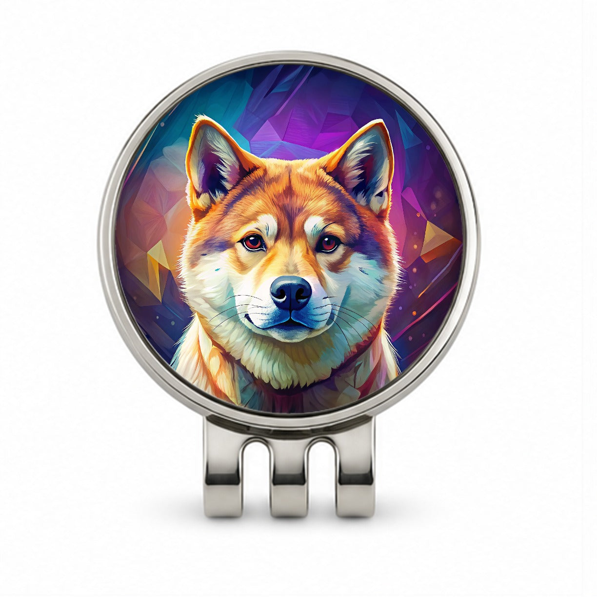 Shiba Inu Dog Pop Art Golf Hat Clip with Ball Marker