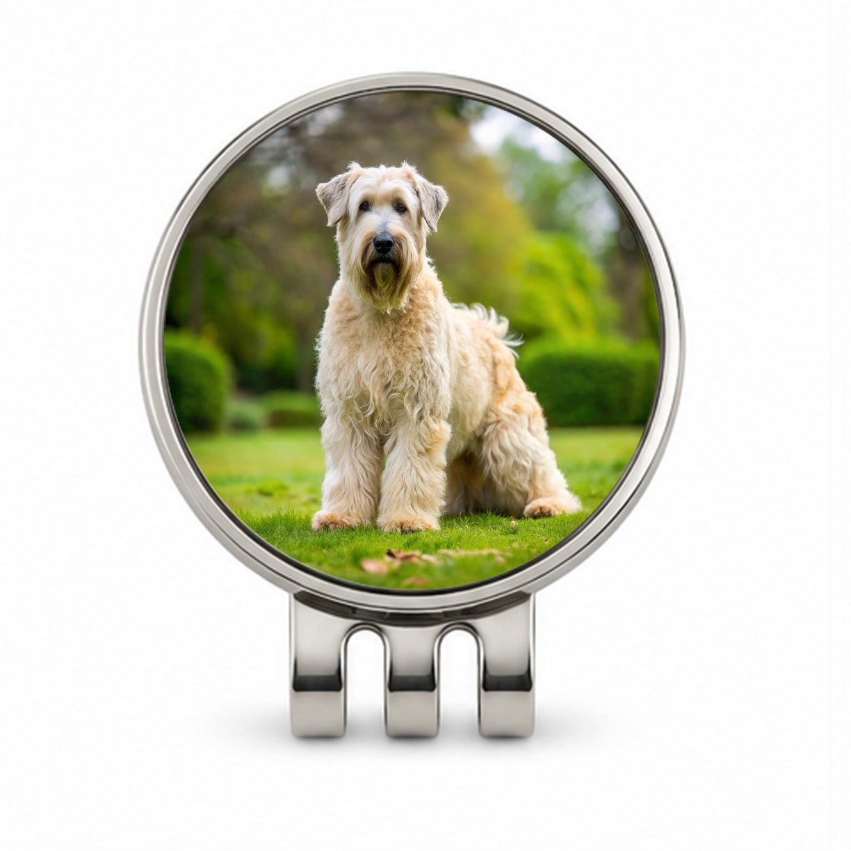 Soft Coated Wheaten Terrier Dog Photo Golf Hat Clip with Ball Marker