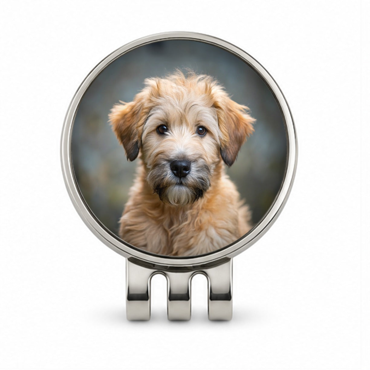 Soft Coated Wheaten Terrier Dog Puppy Photo Golf Hat Clip with Ball Marker