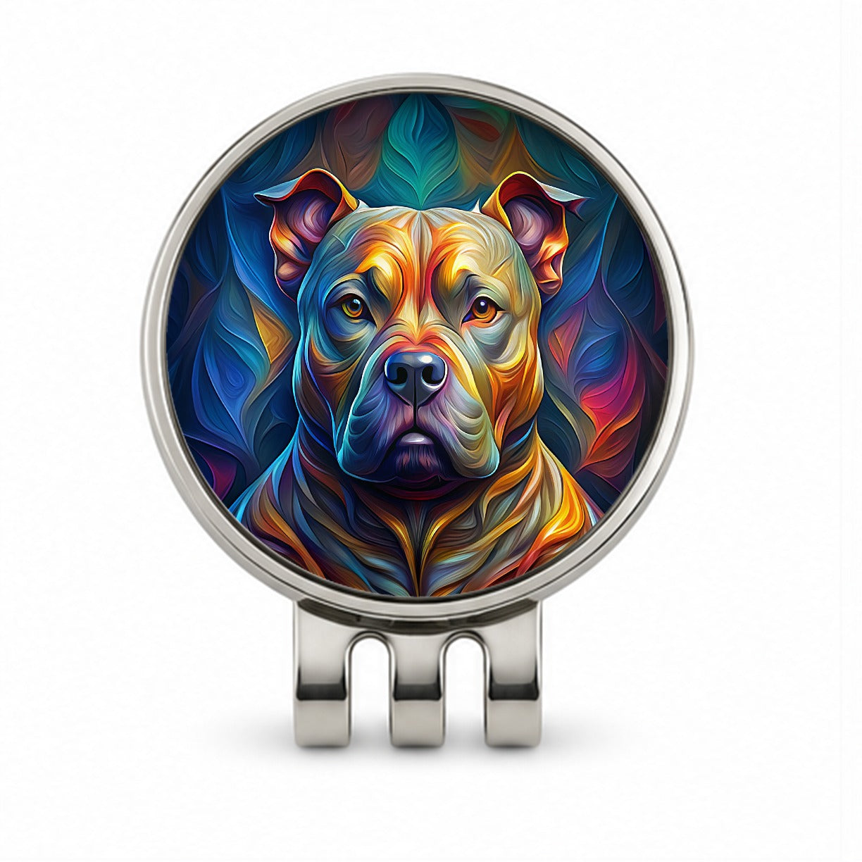 Staffordshire Bull Terrier Staffy Dog Abstract Stylized Art Golf Hat Clip with Ball Marker