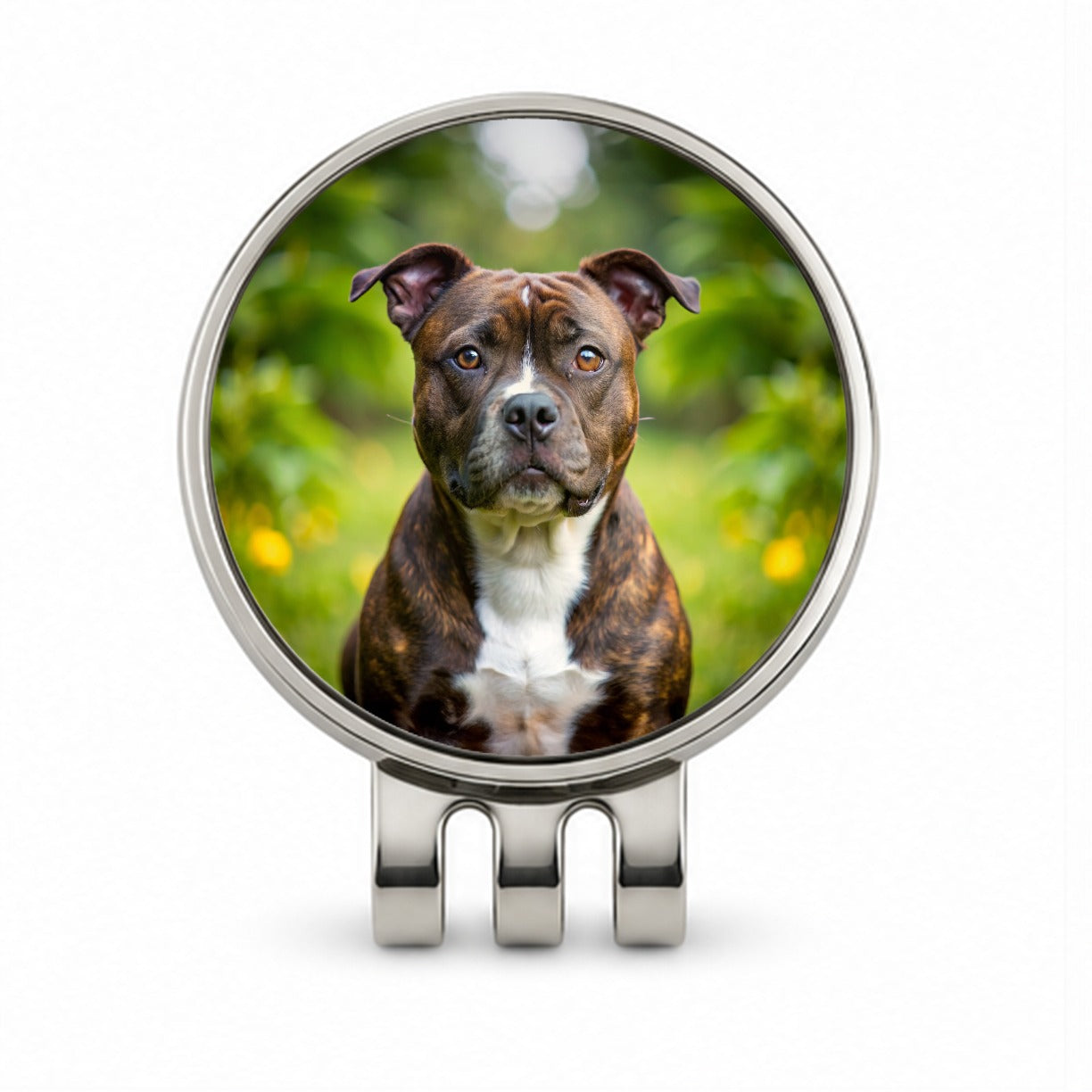 Staffordshire Bull Terrier Staffy Dog Photo Golf Hat Clip with Ball Marker