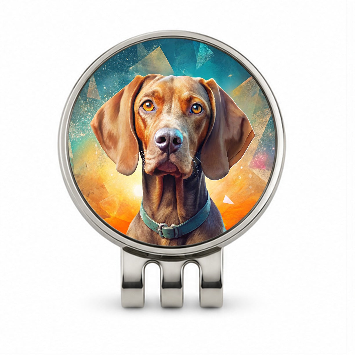 Vizsla Dog Contemporary Art Golf Hat Clip with Ball Marker