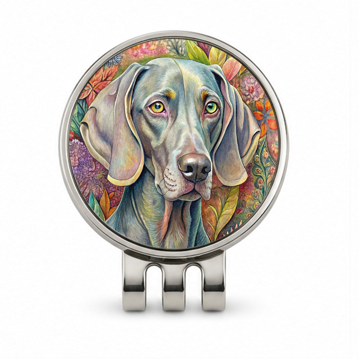 Weimaraner Dog French Bohemian Art Golf Hat Clip with Ball Marker
