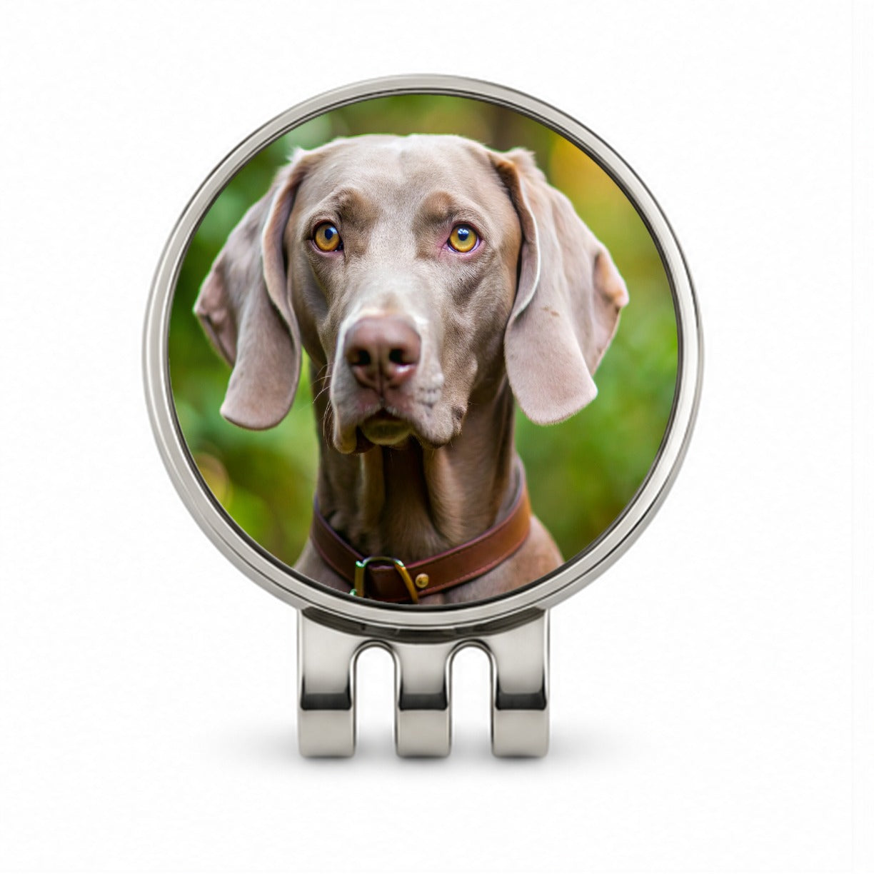 Weimaraner Dog Photo Golf Hat Clip with Ball Marker