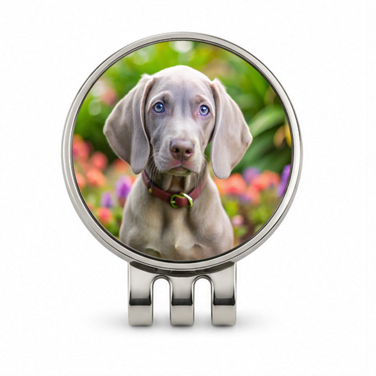Weimaraner Dog Puppy Photo Golf Hat Clip with Ball Marker