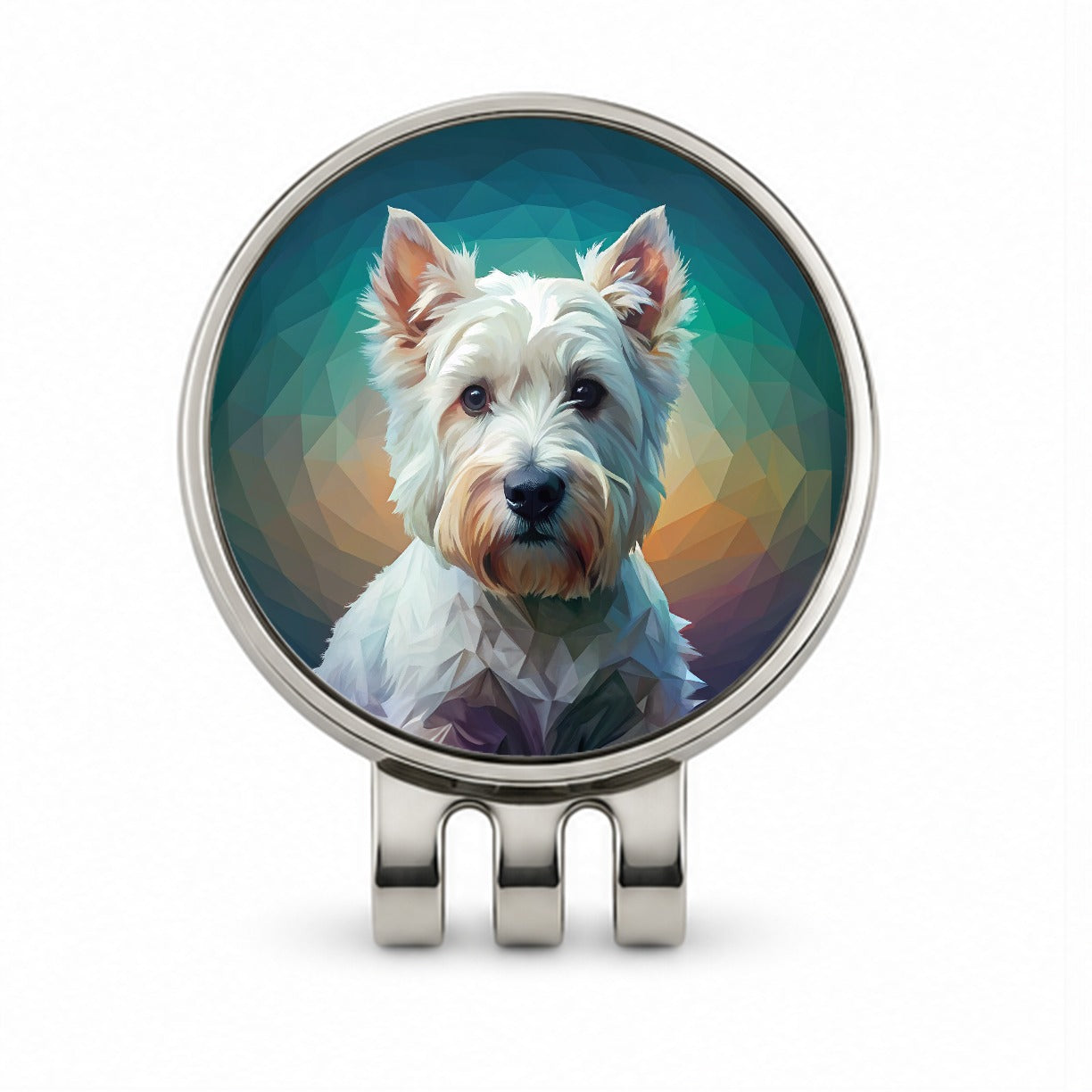 West Highland White Terrier Westie Abstract Stylized Art Golf Hat Clip with Ball Marker