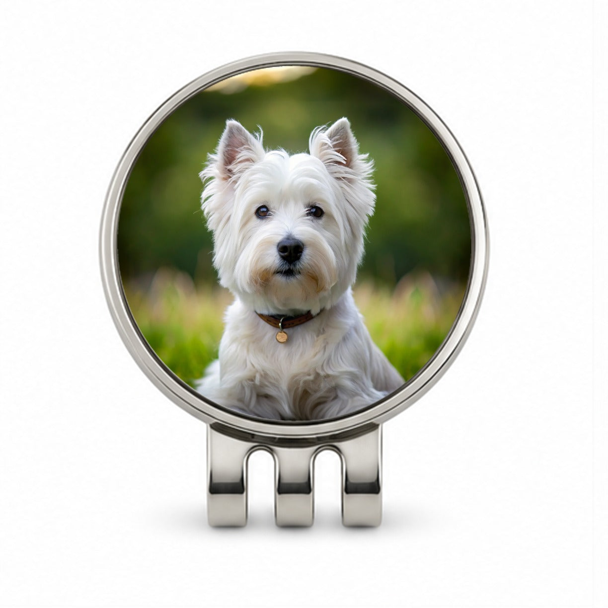 West Highland White Terrier Westie Dog Photo Golf Hat Clip with Ball Marker