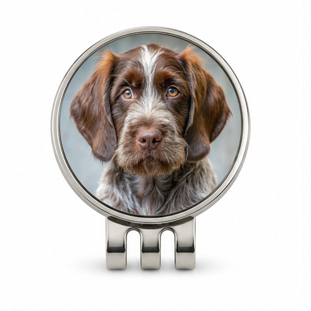 Wirehaired Pointing Griffon Dog Puppy Photo Golf Hat Clip with Ball Marker