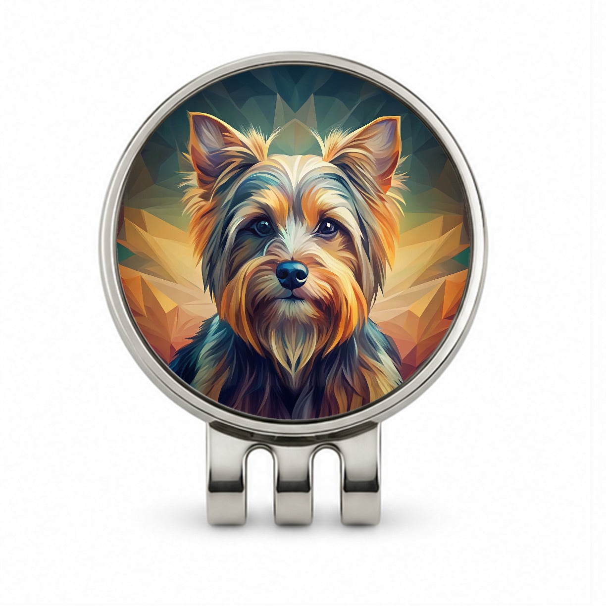 Yorkshire Terrier Yorkie Dog Abstract Stylized Art Golf Hat Clip with Ball Marker