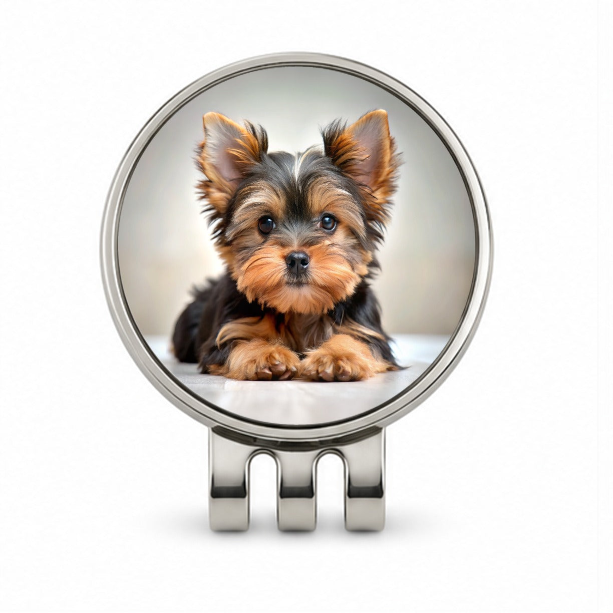 Yorkshire Terrier Yorkie Dog Puppy Photo Golf Hat Clip with Ball Marker