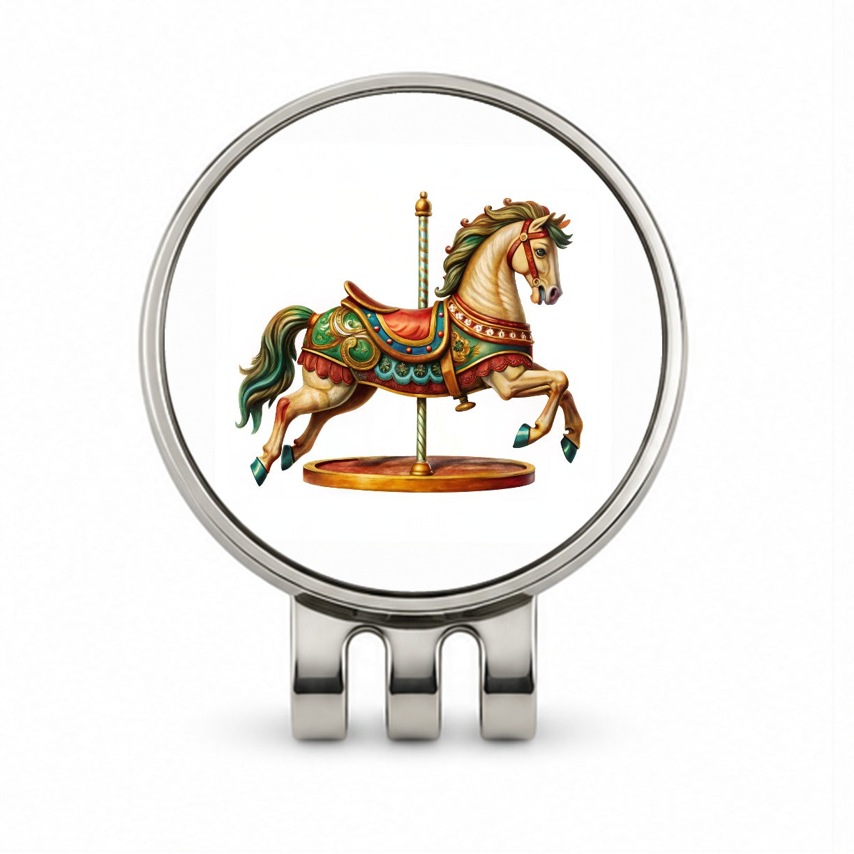 Carousel Horse Golf Hat Clip with Ball Marker