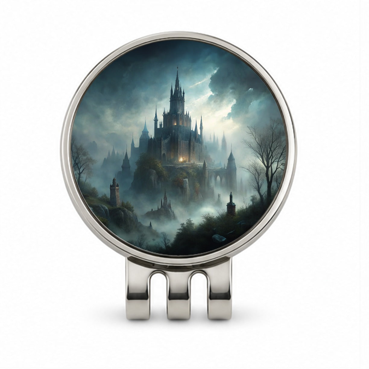 Gothic Horror Castle Golf Hat Clip with Ball Marker