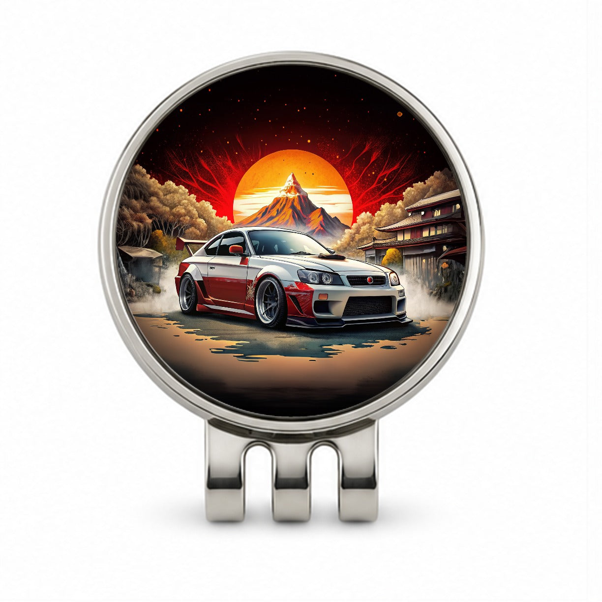 Japanese JDM Tuner Car Art Golf Hat Clip with Ball Marker