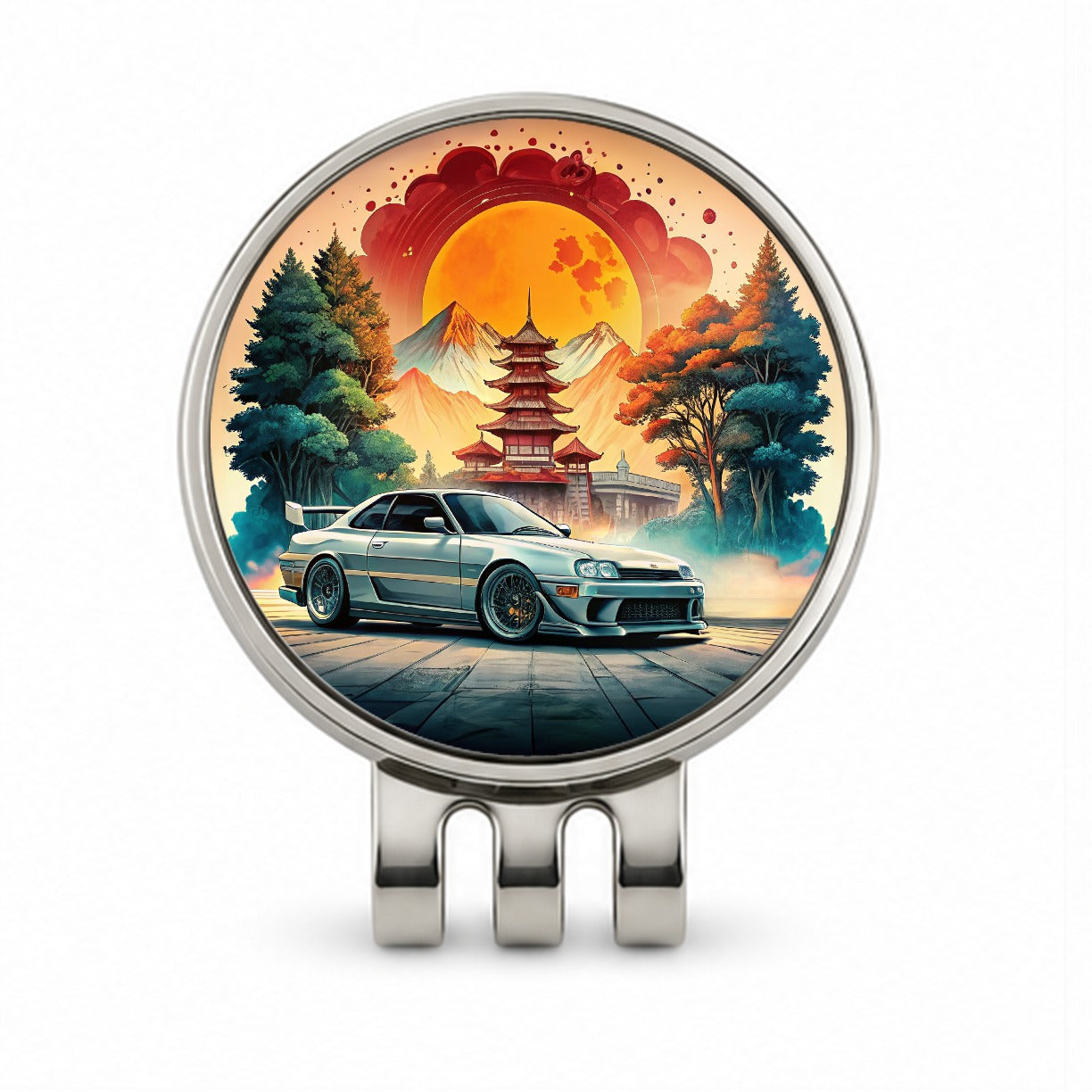 Retro Classic JDM Tuner Car Art Golf Hat Clip with Ball Marker