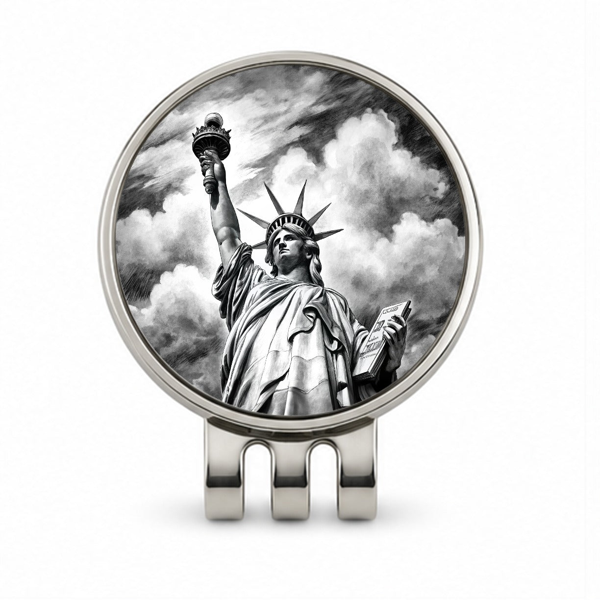 Sketch Of Statue Of Liberty New York City Golf Hat Clip with Ball Marker
