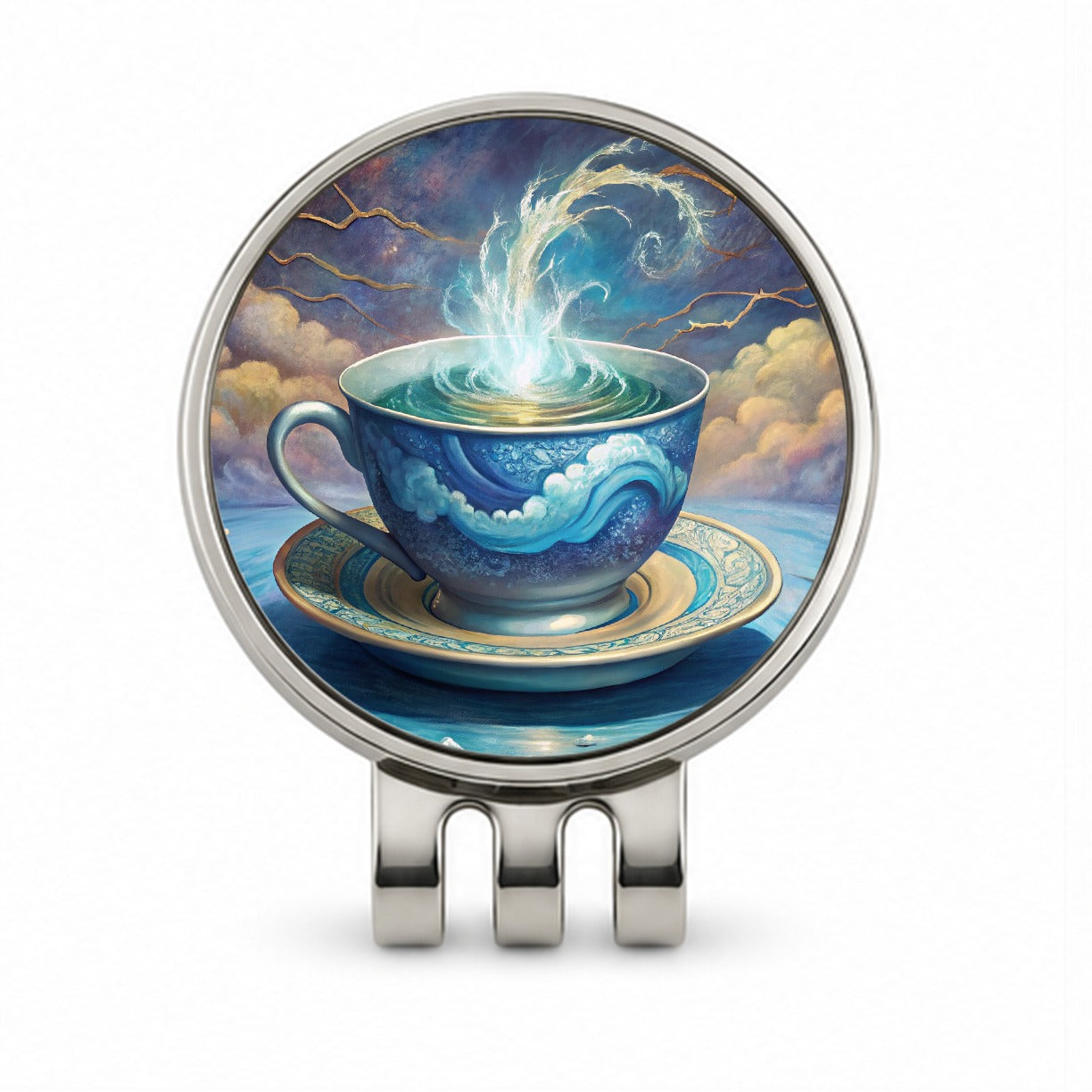 Tempest In A Teacup Golf Hat Clip with Ball Marker