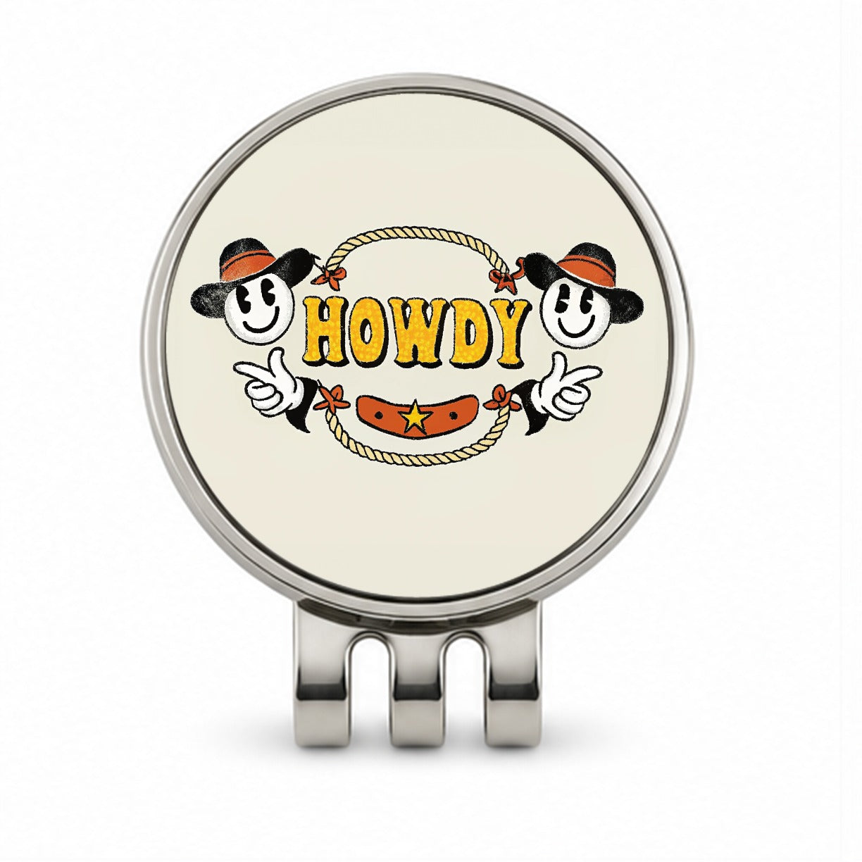 Howdy Funny Country Cowboy Cowgirl Golf Hat Clip with Ball Marker
