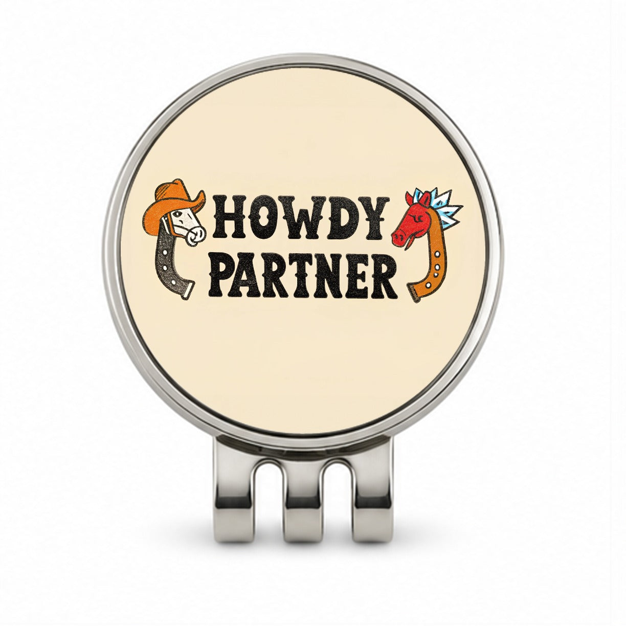 Howdy Partner Country Cowboy Cowgirl Cute Golf Hat Clip with Ball Marker