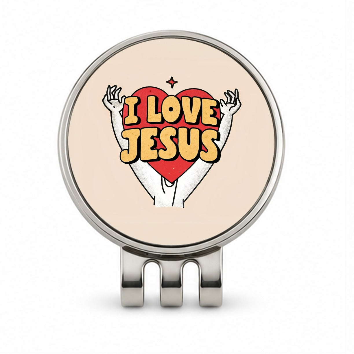 I Love Jesus Golf Hat Clip with Ball Marker