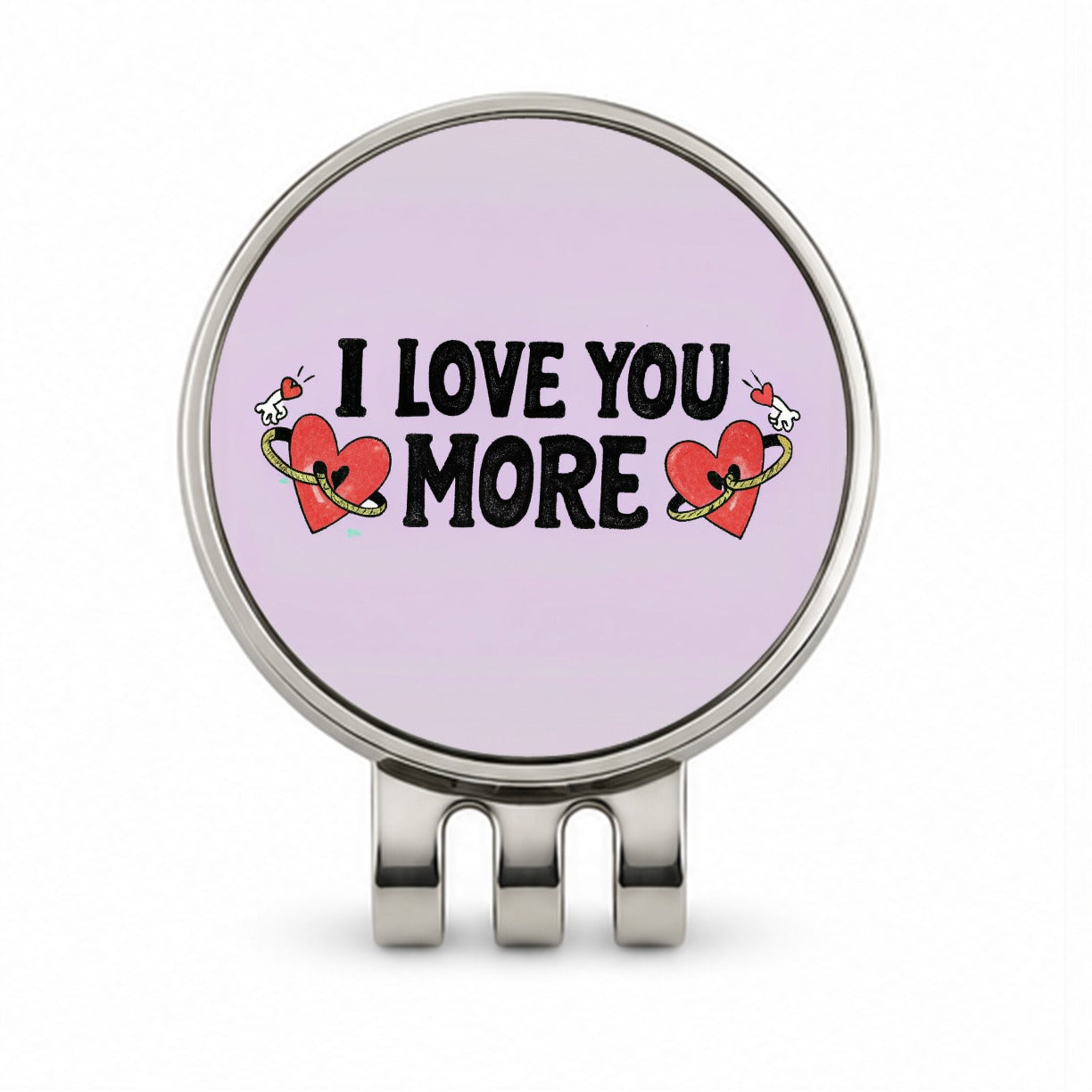 I Love You More Purple Golf Hat Clip with Ball Marker