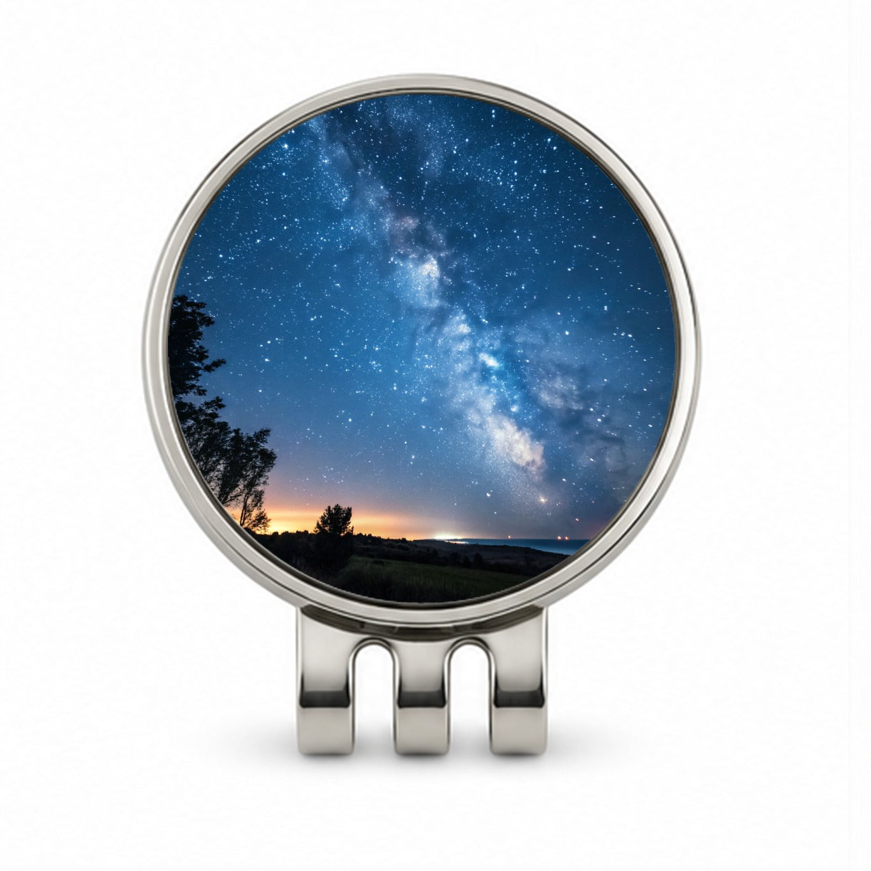 Stars At Night Sky Golf Hat Clip with Ball Marker