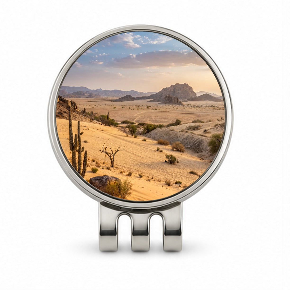 Beautiful Desert Golf Hat Clip with Ball Marker