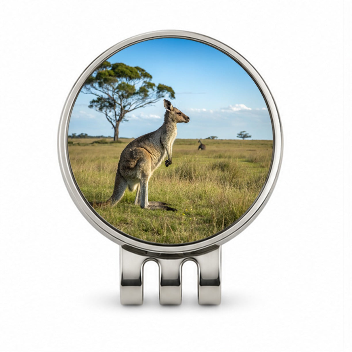 Kangaroo Australia Plain Golf Hat Clip with Ball Marker