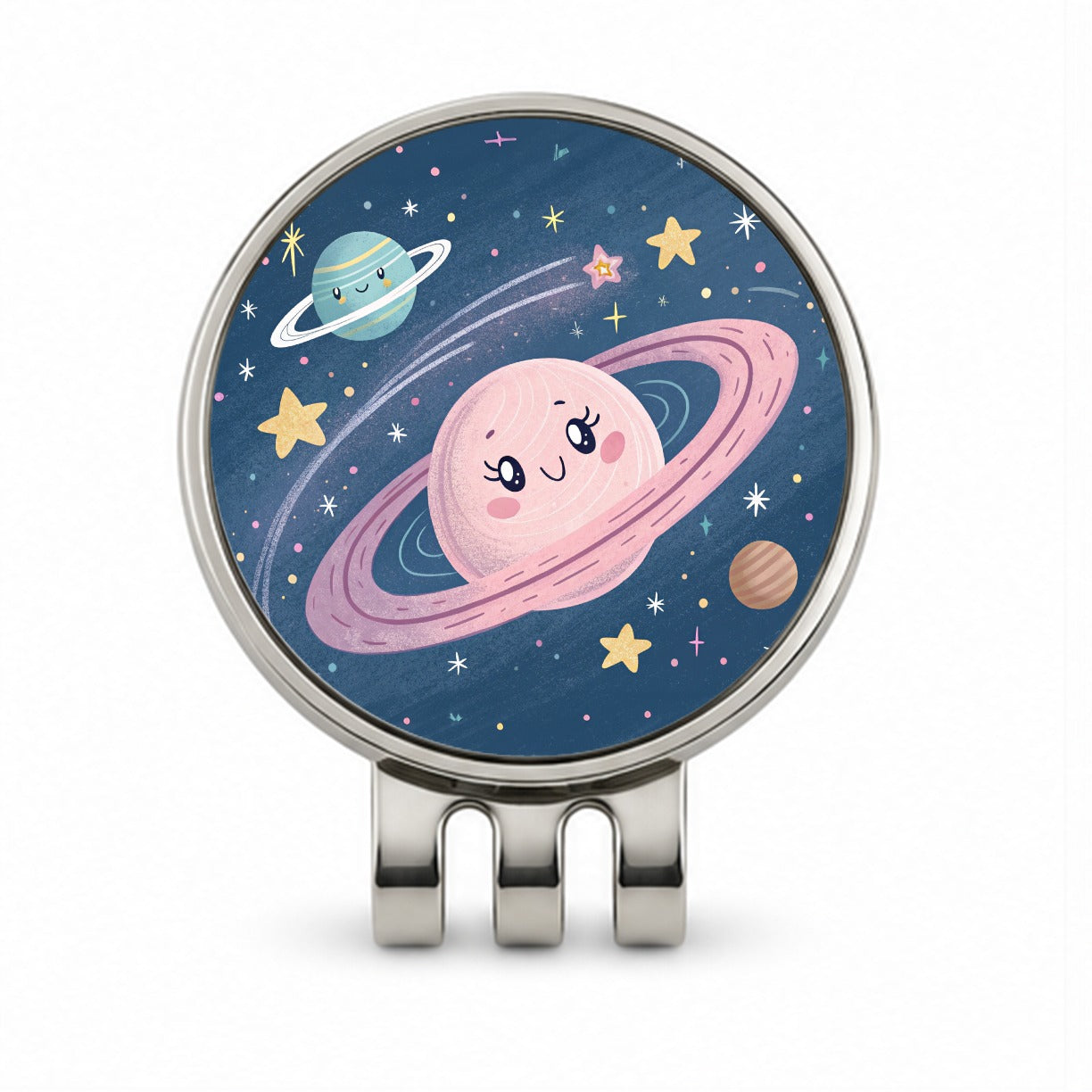 Kawaii Space Milky Way Golf Hat Clip with Ball Marker