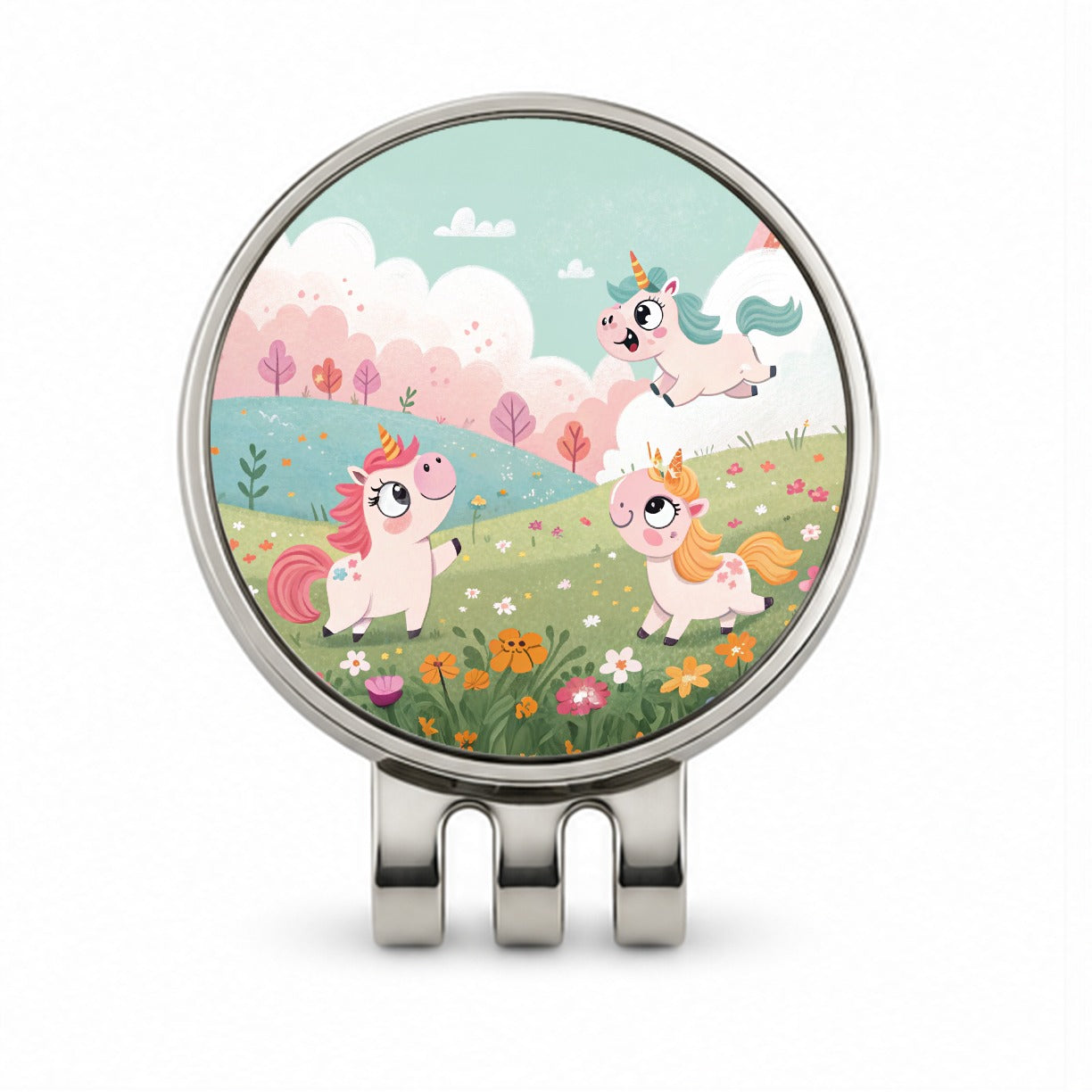 Kawaii Unicorns Golf Hat Clip with Ball Marker