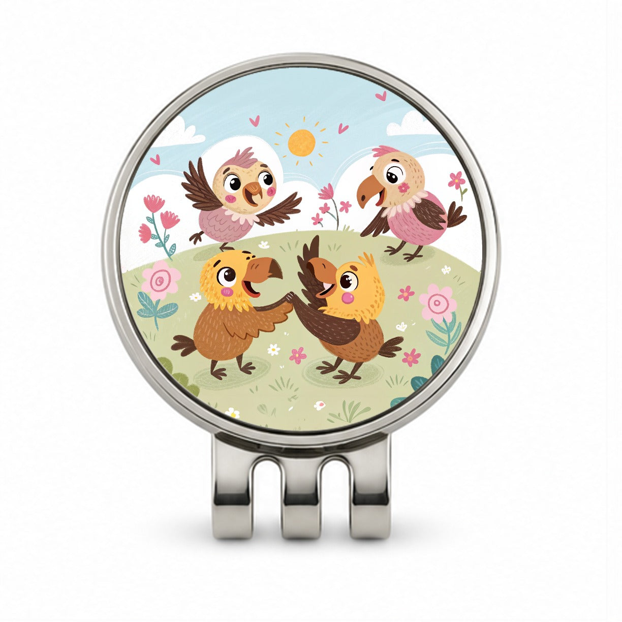 Kawaii Vultures Birds Golf Hat Clip with Ball Marker