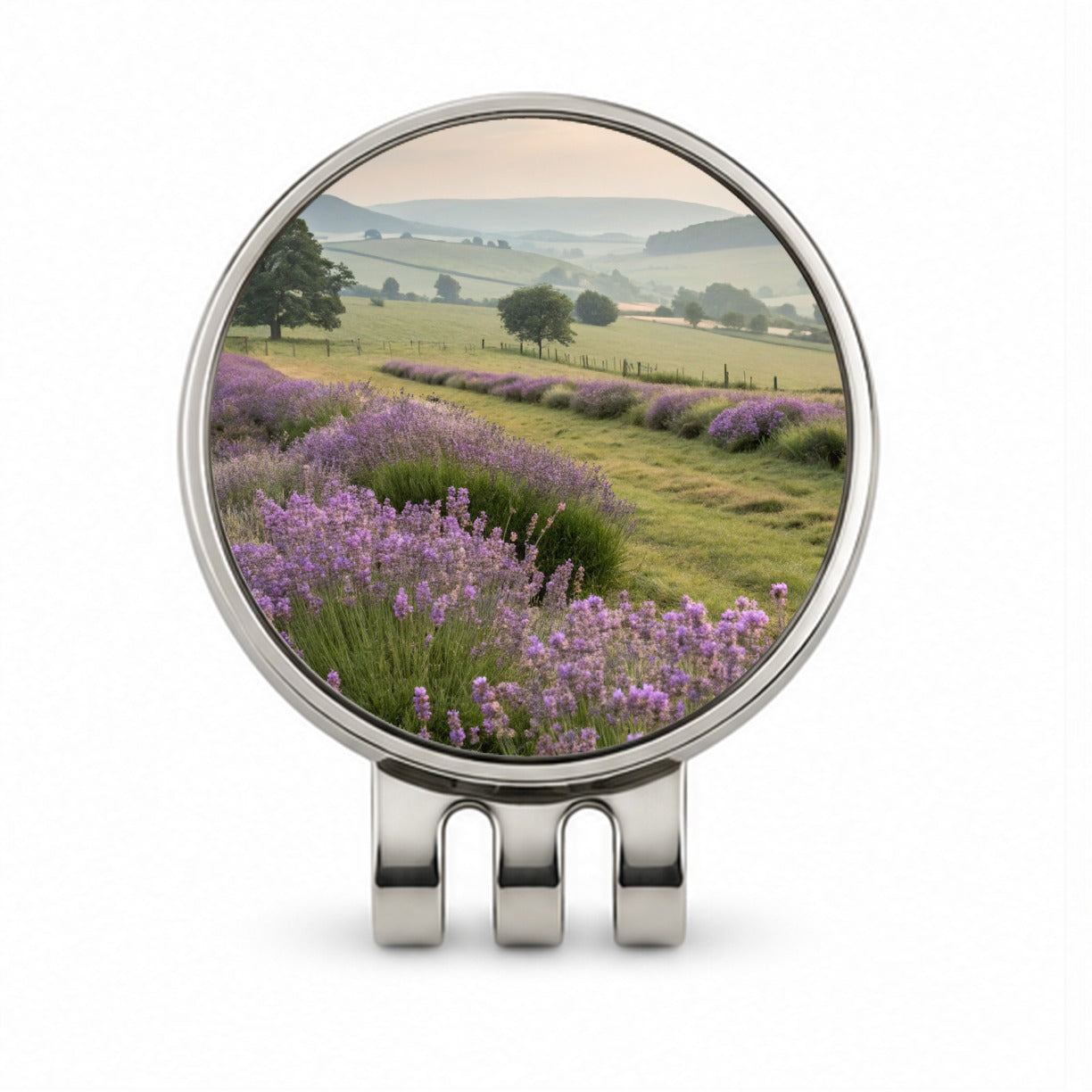 Lavender Flowers Field Golf Hat Clip with Ball Marker