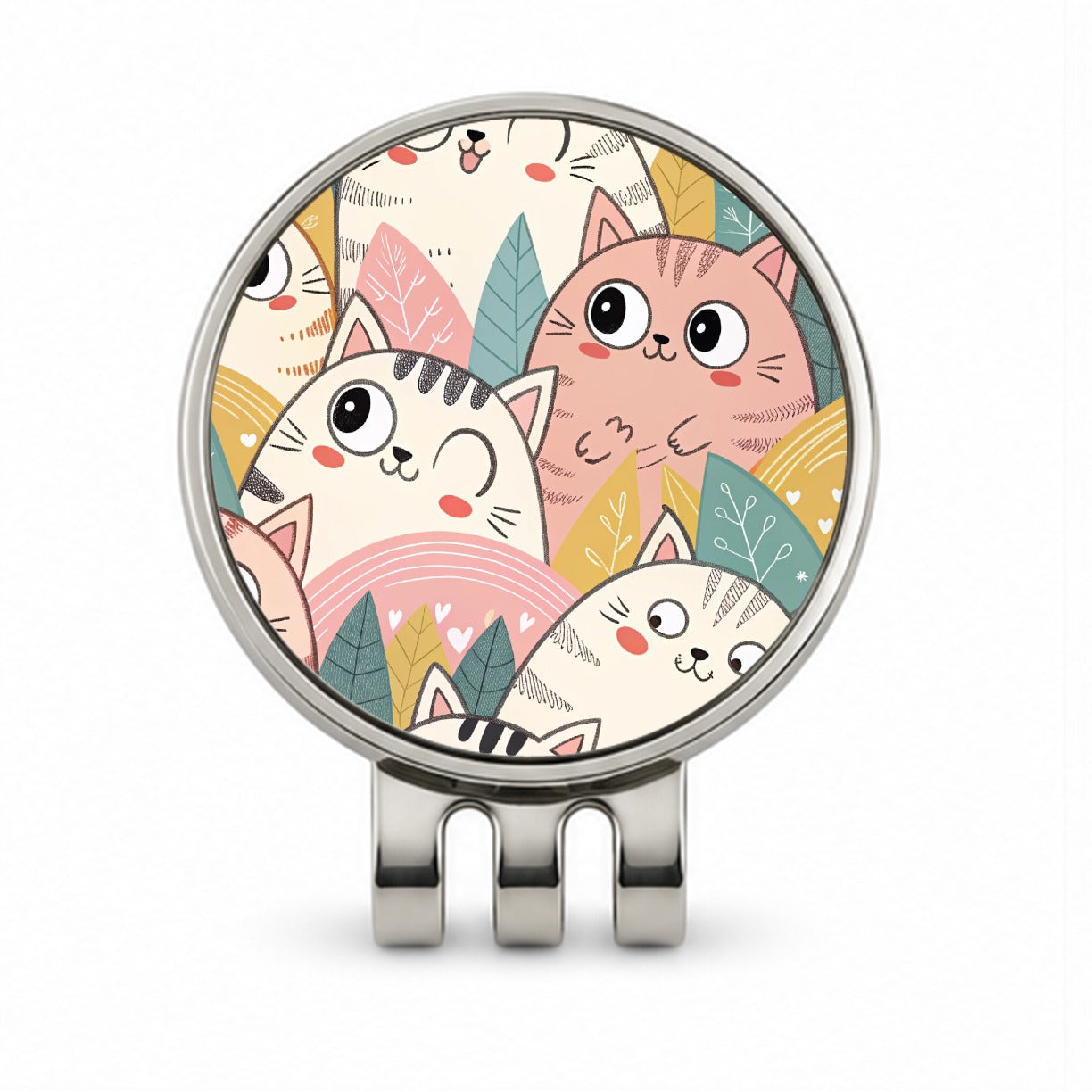 Lots Of Kawaii Adorable Cats Golf Hat Clip with Ball Marker