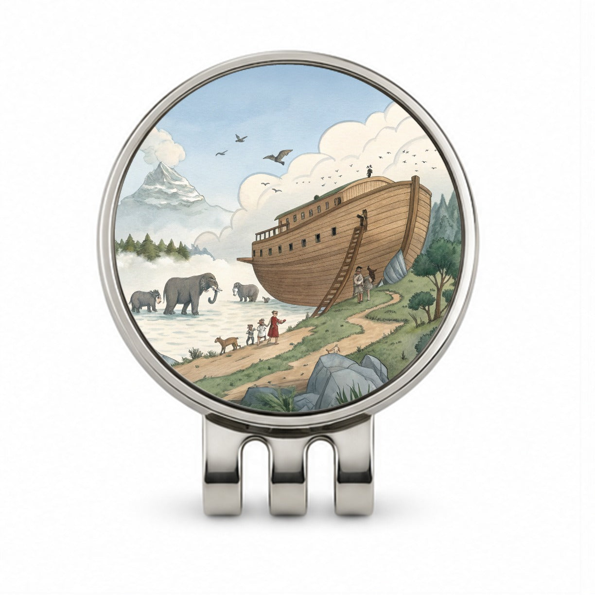 Noah's Ark Animals Golf Hat Clip with Ball Marker