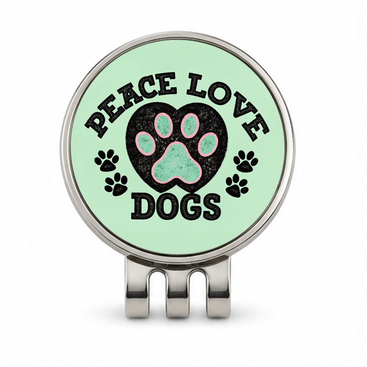 Peace Love Dogs Cute Golf Hat Clip with Ball Marker