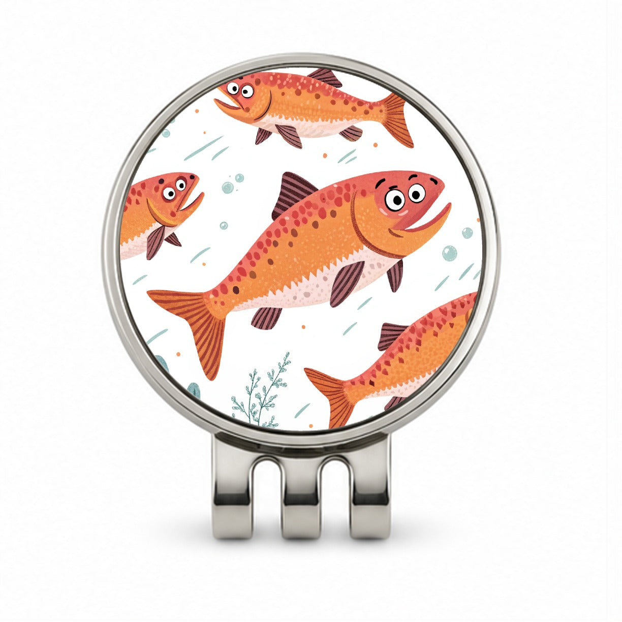 Salmon Fish Fishing Cute Golf Hat Clip with Ball Marker