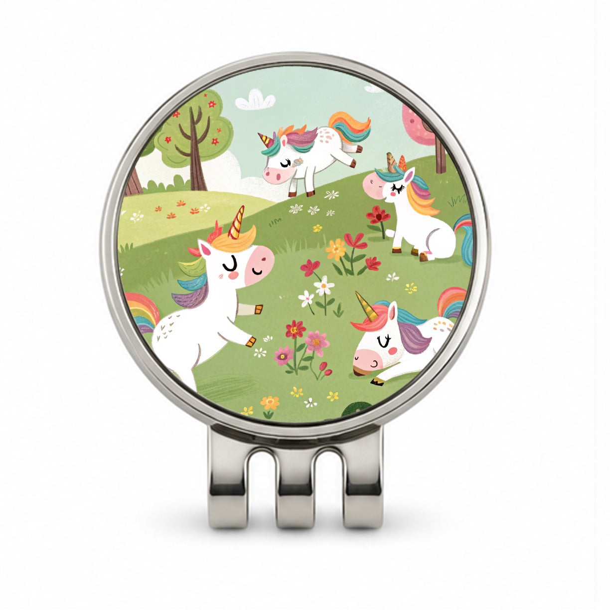 Unicorns Playing Cute Golf Hat Clip with Ball Marker