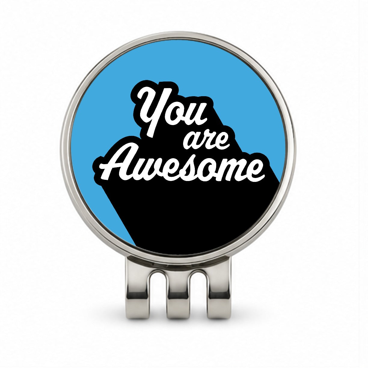 You Are Awesome Funny Inspirational Blue Golf Hat Clip with Ball Marker