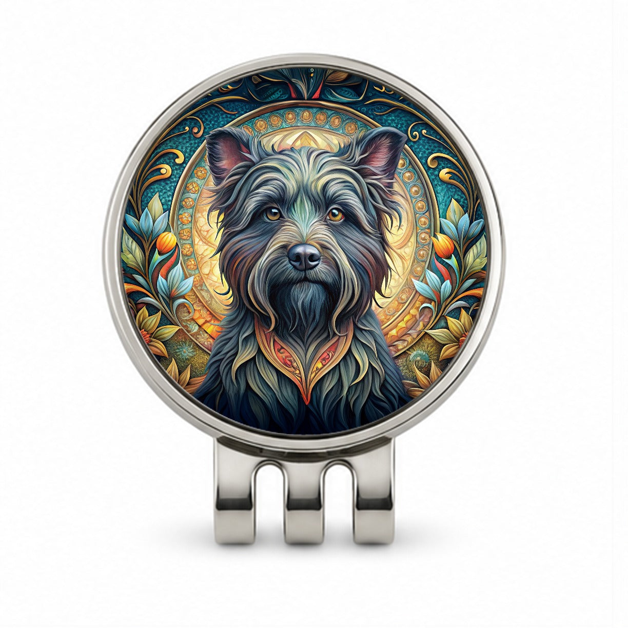 Affenpinscher Dog Art Nouveau Golf Hat Clip with Ball Marker