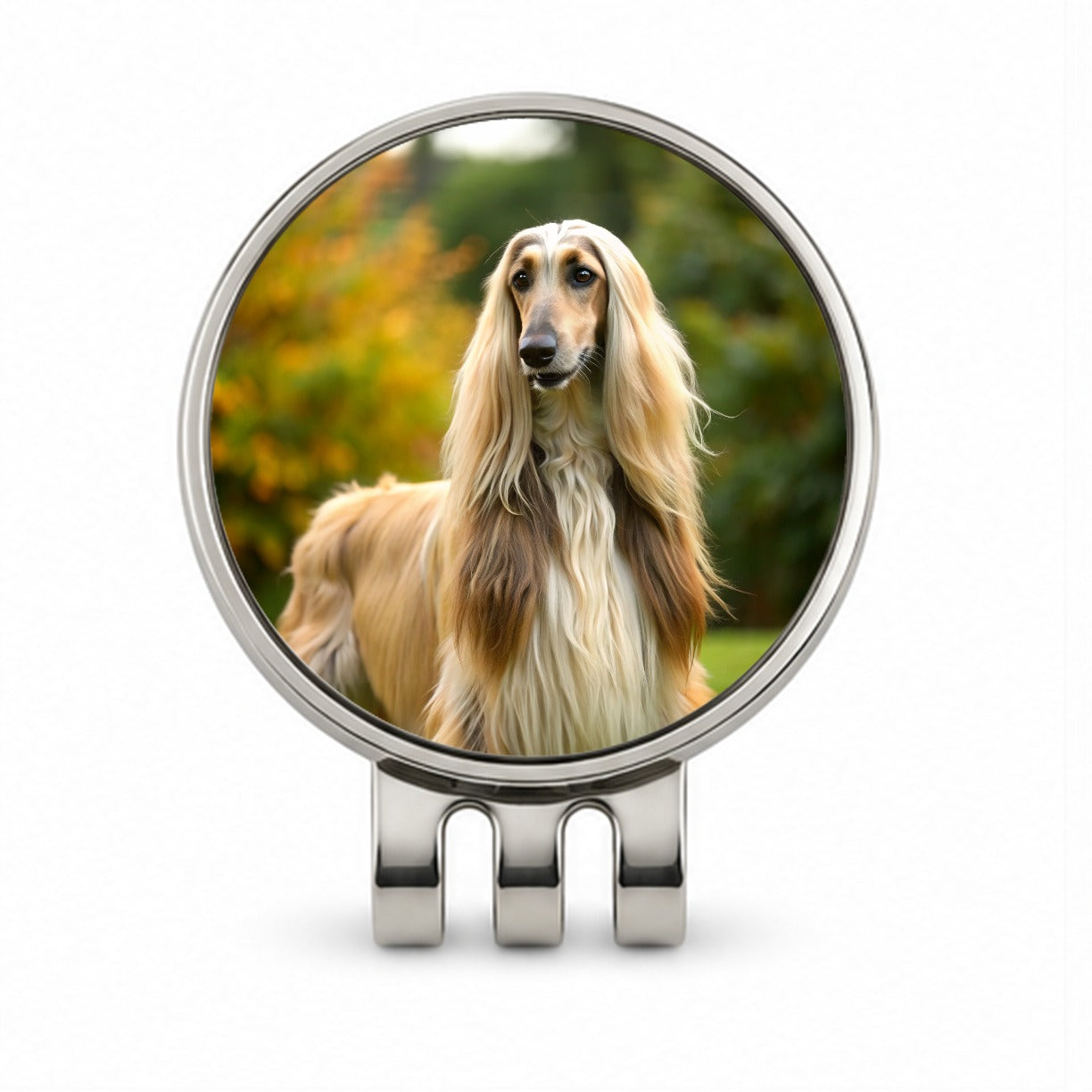 Afghan Hound Dog Photo Golf Hat Clip with Ball Marker