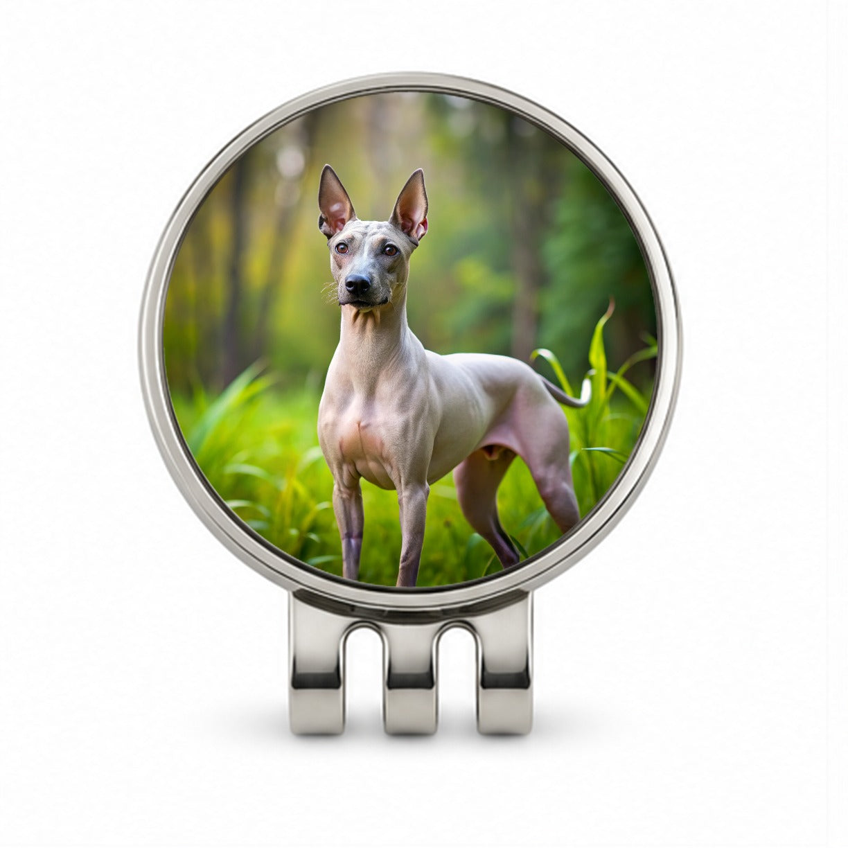 American Hairless Terrier Dog Photo Golf Hat Clip with Ball Marker