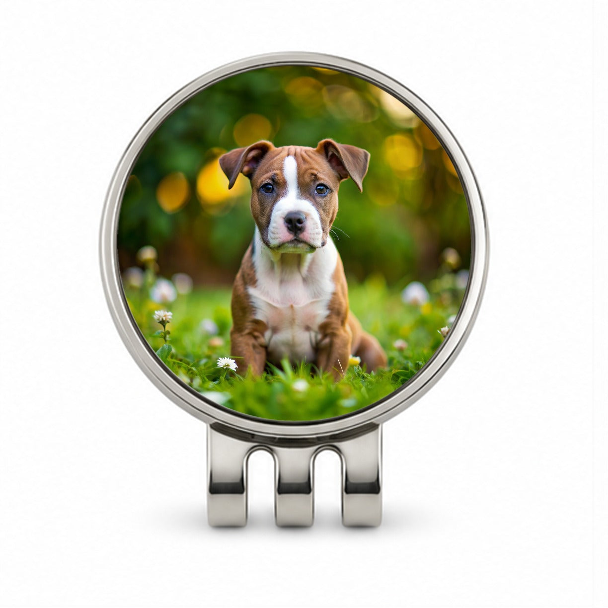 American Staffordshire Terrier Dog Puppy Photo Golf Hat Clip with Ball Marker