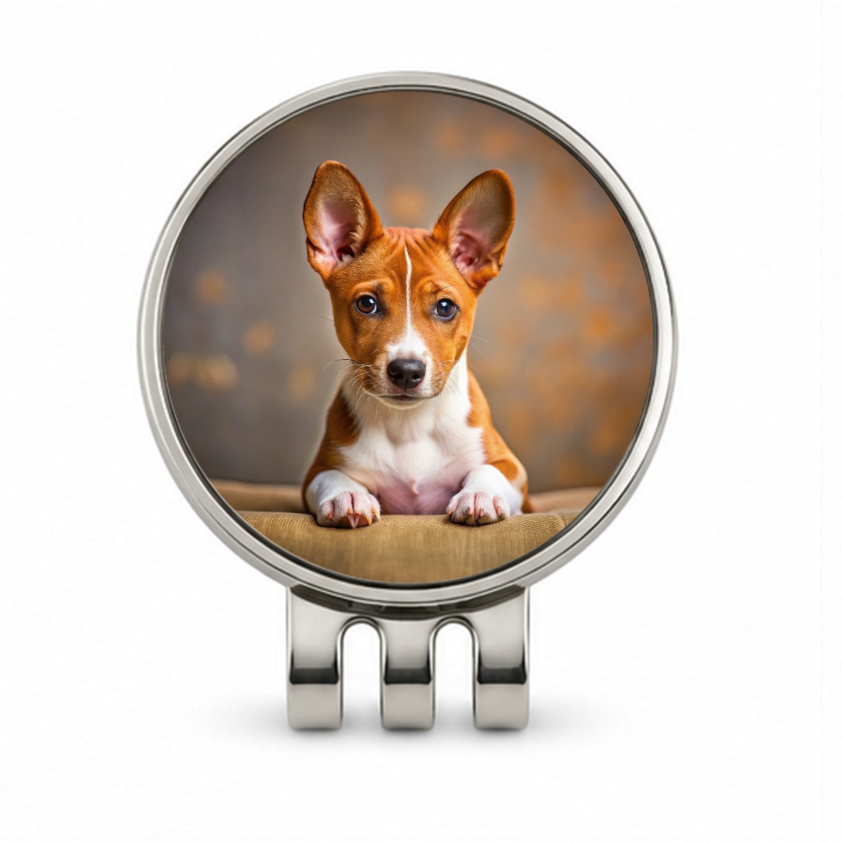 Basenji Dog Puppy Photo Golf Hat Clip with Ball Marker