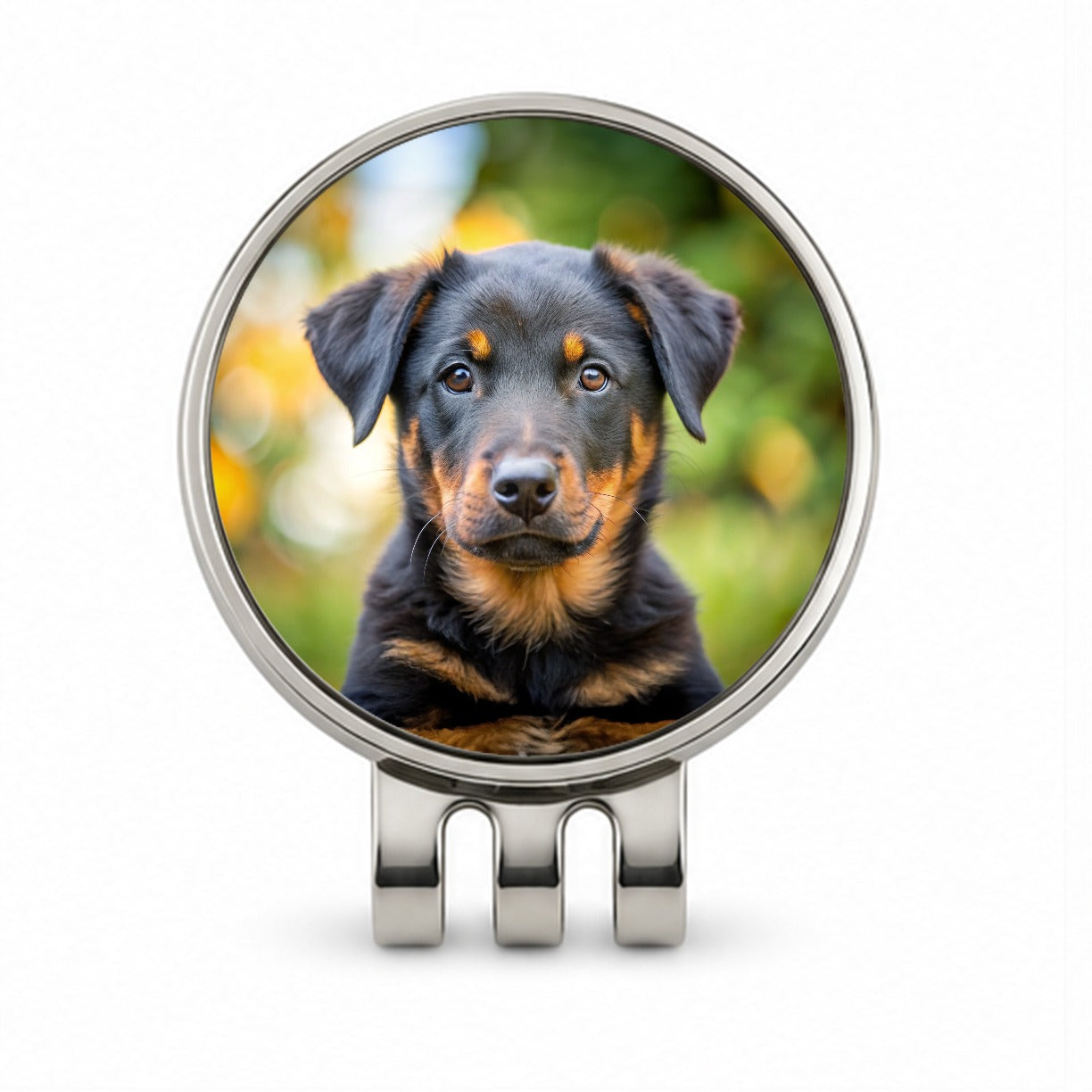 Beauceron Dog Puppy Photo Golf Hat Clip with Ball Marker
