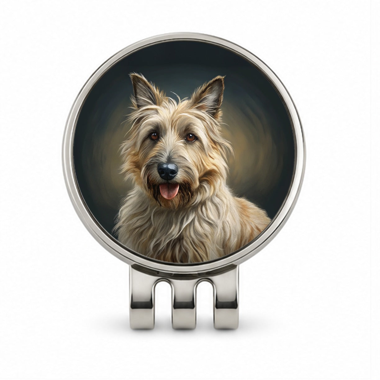 Berger Picard Dog Illustration Golf Hat Clip with Ball Marker